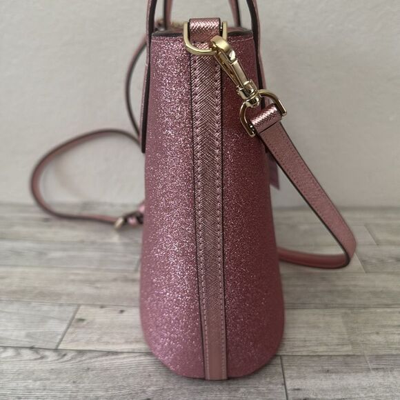 Kate Spade New York Pink Glimmer Glitter Satchel NWT - Picture 6 of 14